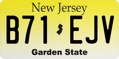 NJ license plate B71EJV