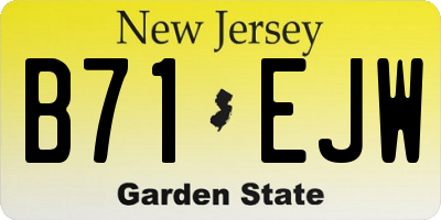 NJ license plate B71EJW