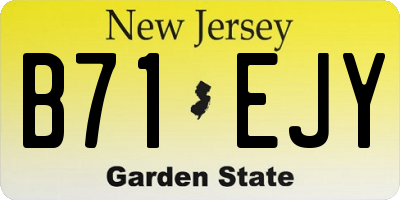 NJ license plate B71EJY