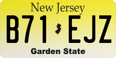 NJ license plate B71EJZ