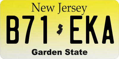 NJ license plate B71EKA