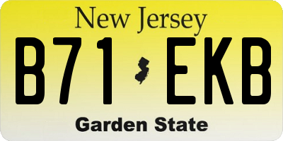 NJ license plate B71EKB