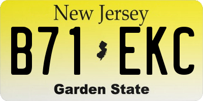 NJ license plate B71EKC
