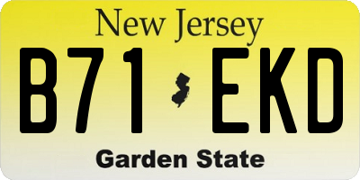 NJ license plate B71EKD