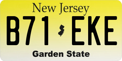 NJ license plate B71EKE
