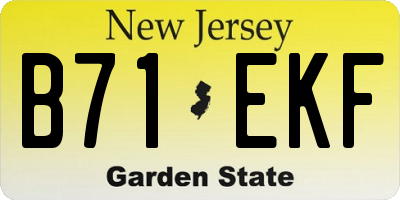 NJ license plate B71EKF