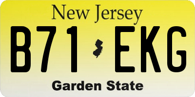NJ license plate B71EKG