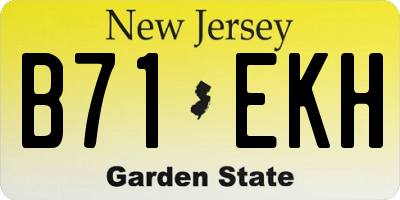 NJ license plate B71EKH
