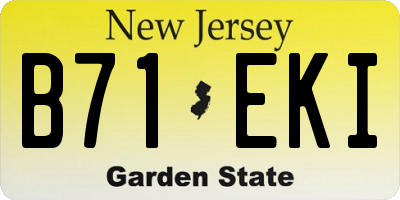 NJ license plate B71EKI