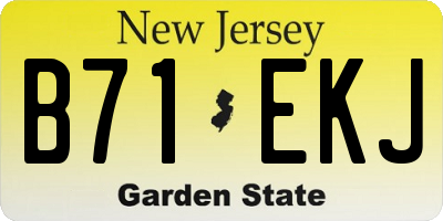 NJ license plate B71EKJ