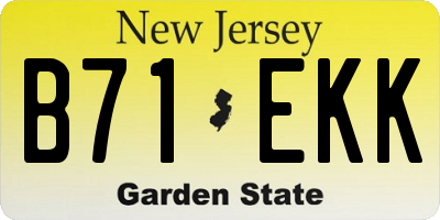 NJ license plate B71EKK