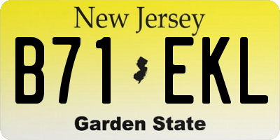 NJ license plate B71EKL