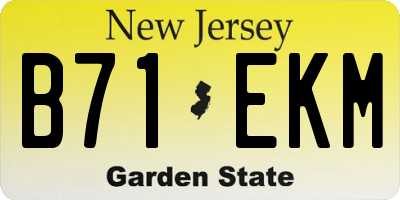 NJ license plate B71EKM