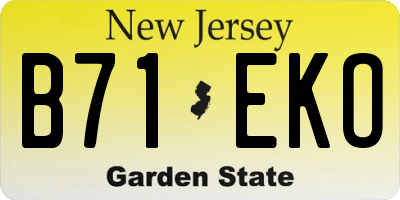 NJ license plate B71EKO