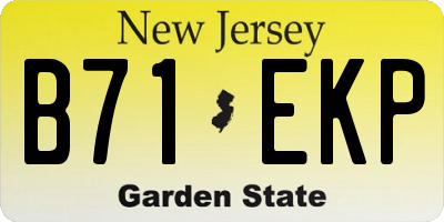 NJ license plate B71EKP