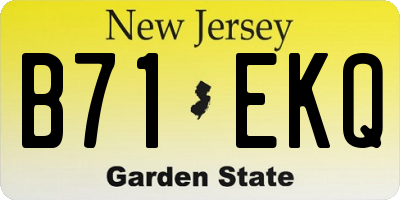 NJ license plate B71EKQ