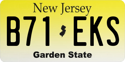 NJ license plate B71EKS