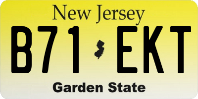 NJ license plate B71EKT
