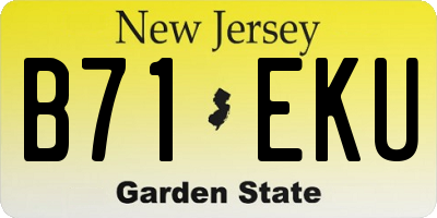 NJ license plate B71EKU