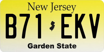 NJ license plate B71EKV