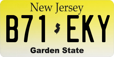 NJ license plate B71EKY