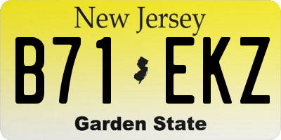 NJ license plate B71EKZ