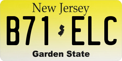 NJ license plate B71ELC