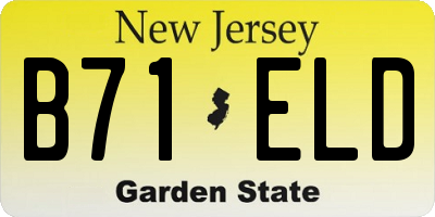 NJ license plate B71ELD