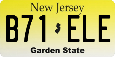 NJ license plate B71ELE