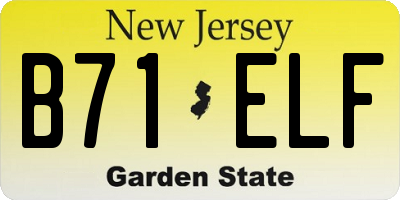 NJ license plate B71ELF
