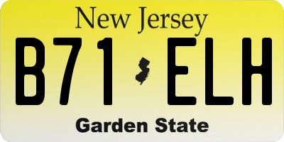 NJ license plate B71ELH