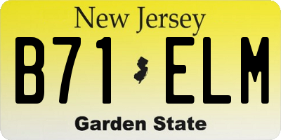 NJ license plate B71ELM
