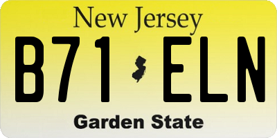 NJ license plate B71ELN