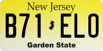 NJ license plate B71ELO