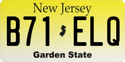 NJ license plate B71ELQ