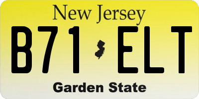 NJ license plate B71ELT