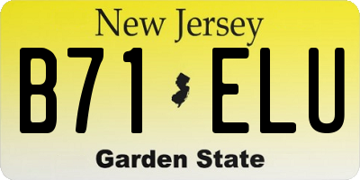 NJ license plate B71ELU