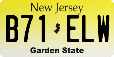 NJ license plate B71ELW