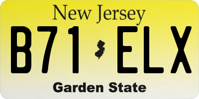 NJ license plate B71ELX