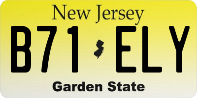 NJ license plate B71ELY