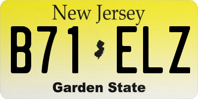 NJ license plate B71ELZ