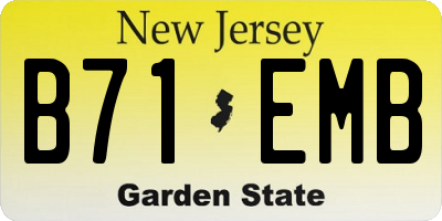NJ license plate B71EMB