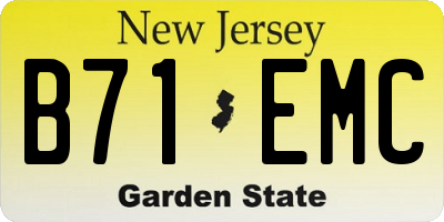NJ license plate B71EMC