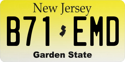 NJ license plate B71EMD