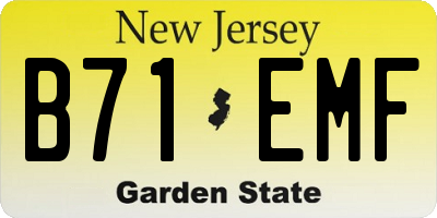 NJ license plate B71EMF