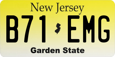 NJ license plate B71EMG