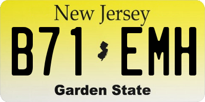 NJ license plate B71EMH