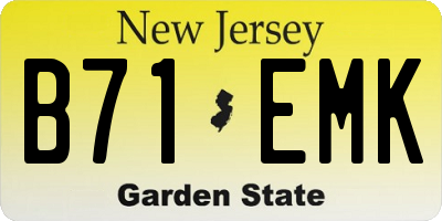 NJ license plate B71EMK