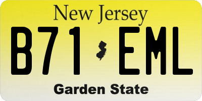 NJ license plate B71EML