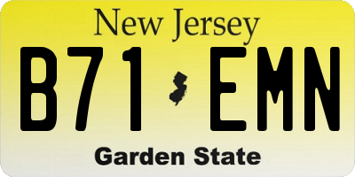 NJ license plate B71EMN